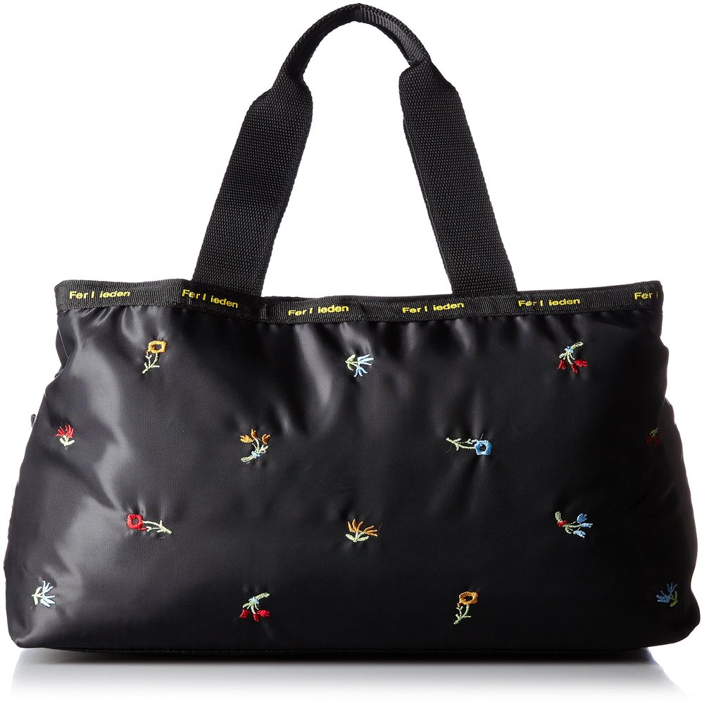 Partner 4799 3-Layer Tote Bag, Small Flower Embroidery, Black
