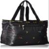 Partner 4799 3-Layer Tote Bag, Small Flower Embroidery, Black view 2