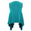 WSK1071 Womens Lightweight Sleeveless Draped Open Cardigan M Jade view 2