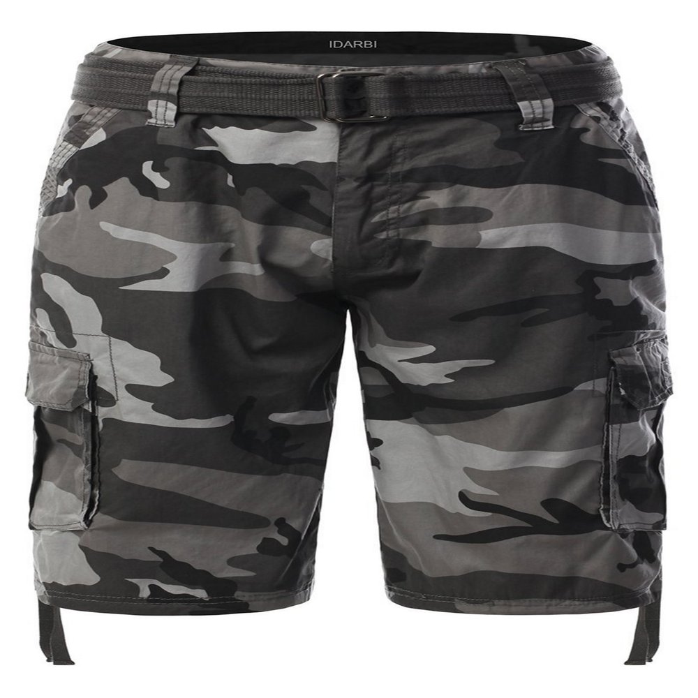 Guytalk Men's Camo Cargo Military Short Grey camo 38