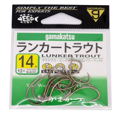 Gamakatsu 67882 Single Hook, Ranker Trout, No. 14, 12 Pieces, Brown