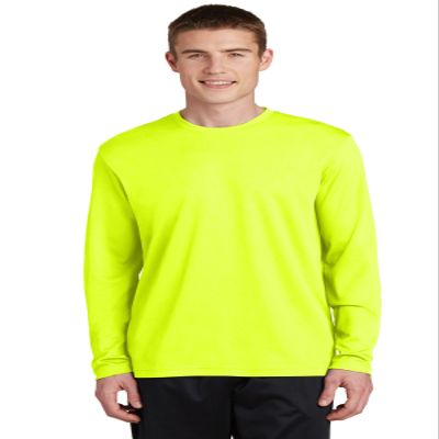 SPORT-TEK PosiCharge RacerMesh Long Sleeve Tee | Workout T-Shirt for Men & Women, Athletic Gym Clothing for Spring & Summer Neon Yellow