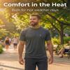 Arctic Cool Mens Crew Neck Cooling T-Shirt  Sweat-Activated Moisture Wicking Performance Tee for Hot Weather, Outdoor Work & Training, Storm Grey, L view 3
