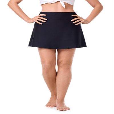 Coolibar UPF 50+ Women's Swim Skort - Sun Protective Black X-Small