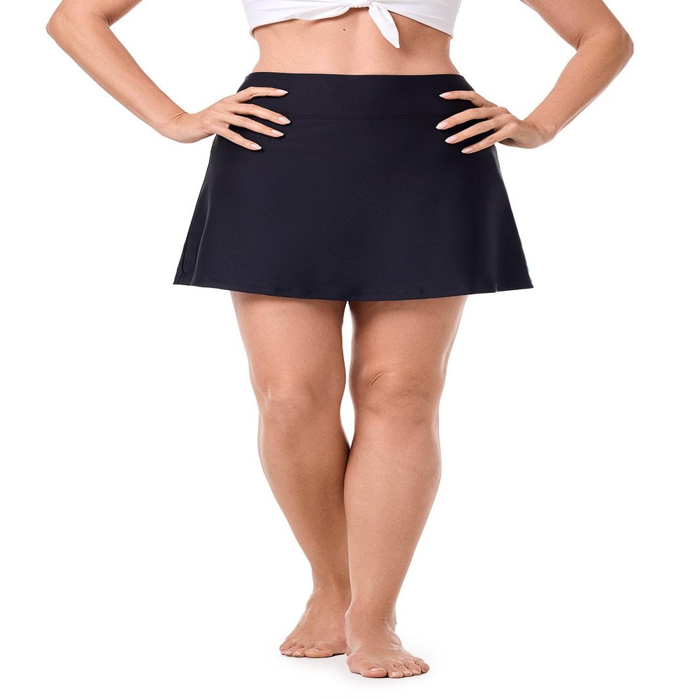 Coolibar UPF 50+ Women's Swim Skort - Sun Protective Black X-Small