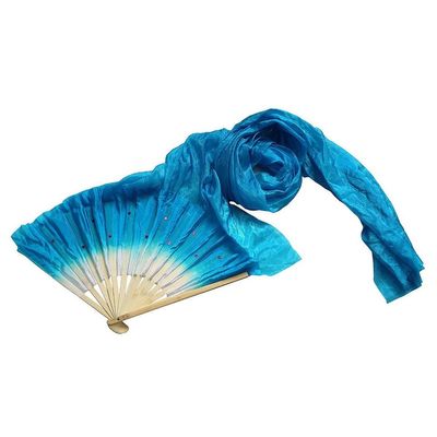 Snadulor 1.8M Hand Made Belly Dance Dancing Silk Bamboo Long Fans Veils for Party Stage Performance