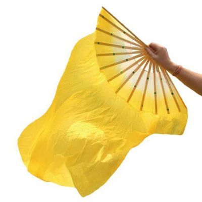 Snadulor 1.8M Hand Made Belly Dance Dancing Silk Bamboo Long Fans Veils for Party Stage Performance