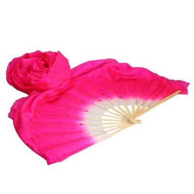 Snadulor 1.8M Hand Made Belly Dance Dancing Silk Bamboo Long Fans Veils for Party Stage Performance