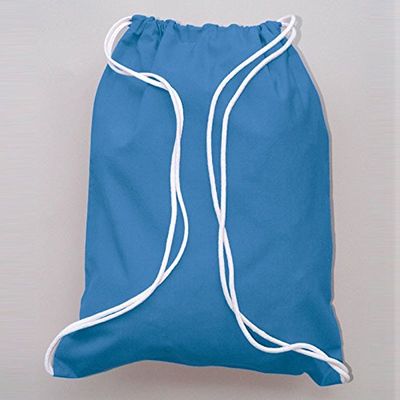 ( 3 Pack ) 100% Cotton Sport Drawstring Bag Medium Size,Cinch Packs,Ideal for daily use,sports,gym (CAROLINA BLUE)