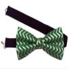 Christmas Bowties-newborn to Adults (Large-12 Year Olds or Older, Metallic Green and Grey) view 1