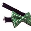 Christmas Bowties-newborn to Adults (Large-12 Year Olds or Older, Metallic Green and Grey) view 2