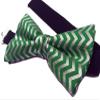 Christmas Bowties-newborn to Adults (Large-12 Year Olds or Older, Metallic Green and Grey) view 3