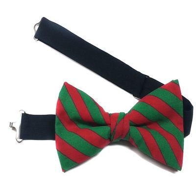 Christmas Bowties-newborn to Adults (Large-12 Year Olds or Older, Red and Green Stripes)