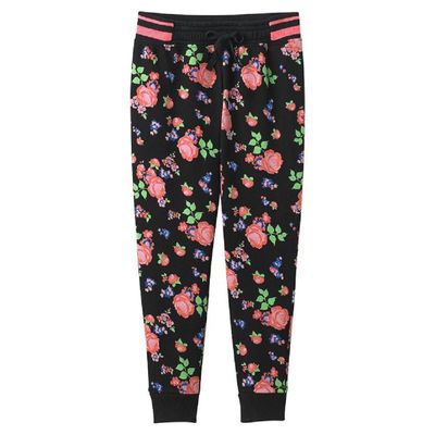 SO Big Girls' Floral Fleece Pants (7-8)