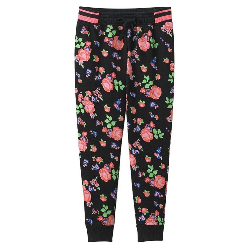SO Big Girls' Floral Fleece Pants (7-8)