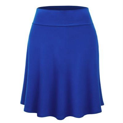 LL WB1105 Womens Lightweight Fold Over Flared Midi Skirt XXXL Royal_Brite