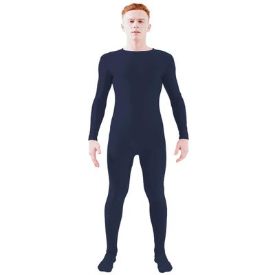 Ensnovo Adult Spandex One Piece Unitard Full Body Suit Costume Navy Blue, XL