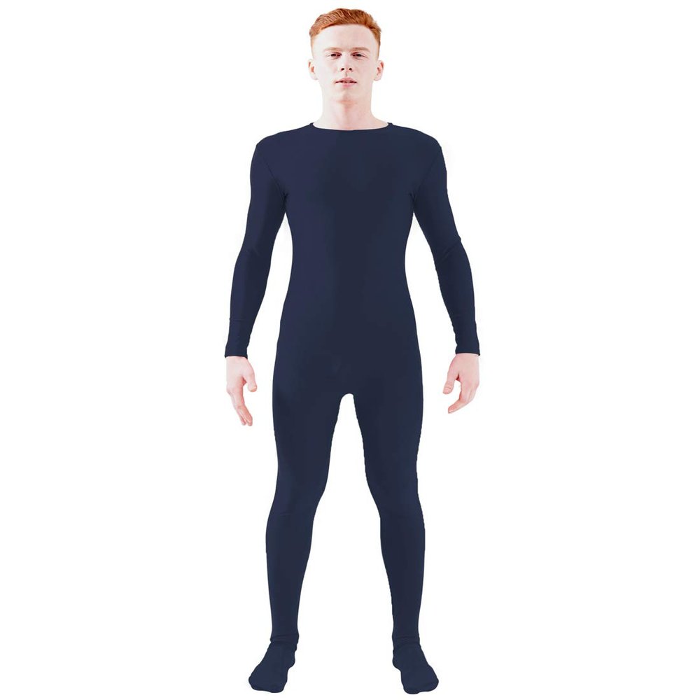 Ensnovo Adult Spandex One Piece Unitard Full Body Suit Costume Navy Blue, XL