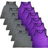 BlueDot Trading Youth Sports Scrimmage Pinnies Training Vest for team practice for soccer, football, basketball, Lacrosse, and more, Combo Purple/Grey, 12 Pack view 1