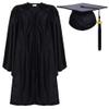 Newrara Unisex Shiny Kindergarten Gown Cap with Tassel (30, Black) view 1