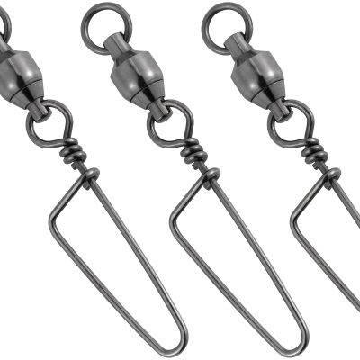 Dr.Fish 20 Pack Fishing Snap Swivels Ball Bearing Swivels Fishing Tackle Saltwater & Freshwater Coast-Lock Lure Snap Clips Terminal Tackle Line Leader Connector Accessories 35LB
