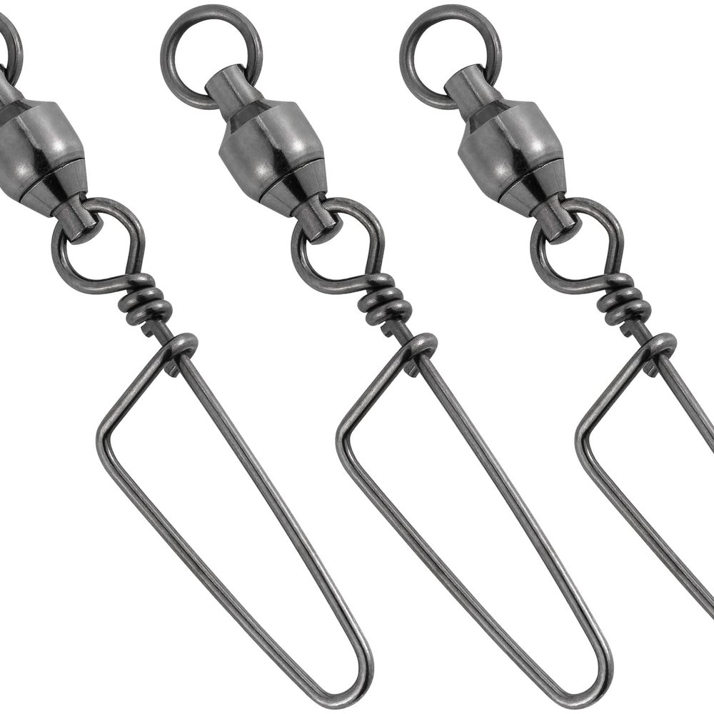 Dr.Fish 20 Pack Fishing Snap Swivels Ball Bearing Swivels Fishing Tackle Saltwater & Freshwater Coast-Lock Lure Snap Clips Terminal Tackle Line Leader Connector Accessories 35LB