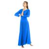 Danzcue Womens Praise Loose Fit Full Length Long Sleeve Dance Dress, Bright Royal, XX-Large view 1
