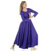 Danzcue Womens Praise Loose Fit Full Length Long Sleeve Dance Dress, Deep Purple, X-Large view 2