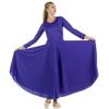 Danzcue Womens Praise Loose Fit Full Length Long Sleeve Dance Dress, Deep Purple, X-Large view 3