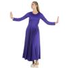 Danzcue Womens Praise Loose Fit Full Length Long Sleeve Dance Dress, Deep Purple, X-Large view 4