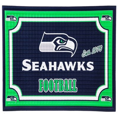 Team Sports America NFL Seattle Seahawks Embossed Outdoor-Safe Mat - 30" W x 18" H Durable Non Slip Floormat for Football Fans