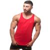Dri Fit Microfiber Bodybuilding Stringer Tank Top Y-Back Racerback, Small, Red view 1