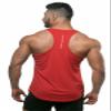 Dri Fit Microfiber Bodybuilding Stringer Tank Top Y-Back Racerback, Small, Red view 2
