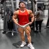 Dri Fit Microfiber Bodybuilding Stringer Tank Top Y-Back Racerback, Small, Red view 3