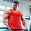 Dri Fit Microfiber Bodybuilding Stringer Tank Top Y-Back Racerback, Small, Red view 4