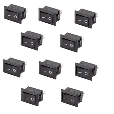 10x SPST ON/Off Black Rocker Rectangular 12V DC/5A 10A/125V AC Switch Car/Boat