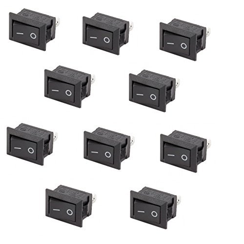 10x SPST ON/Off Black Rocker Rectangular 12V DC/5A 10A/125V AC Switch Car/Boat