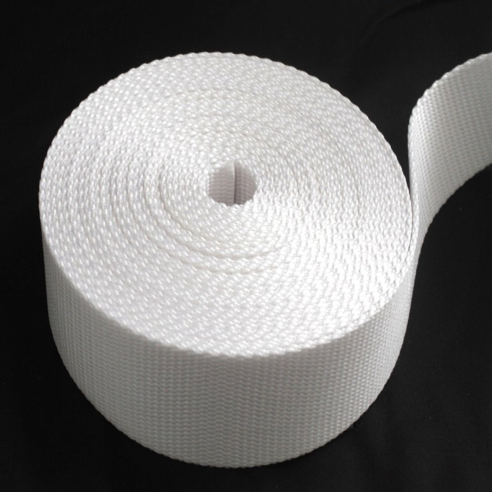 ALC 1 1/2 inch White Heavy Nylon Webbing 1 Yard (1.5" Nylon 3 FT) Strapping