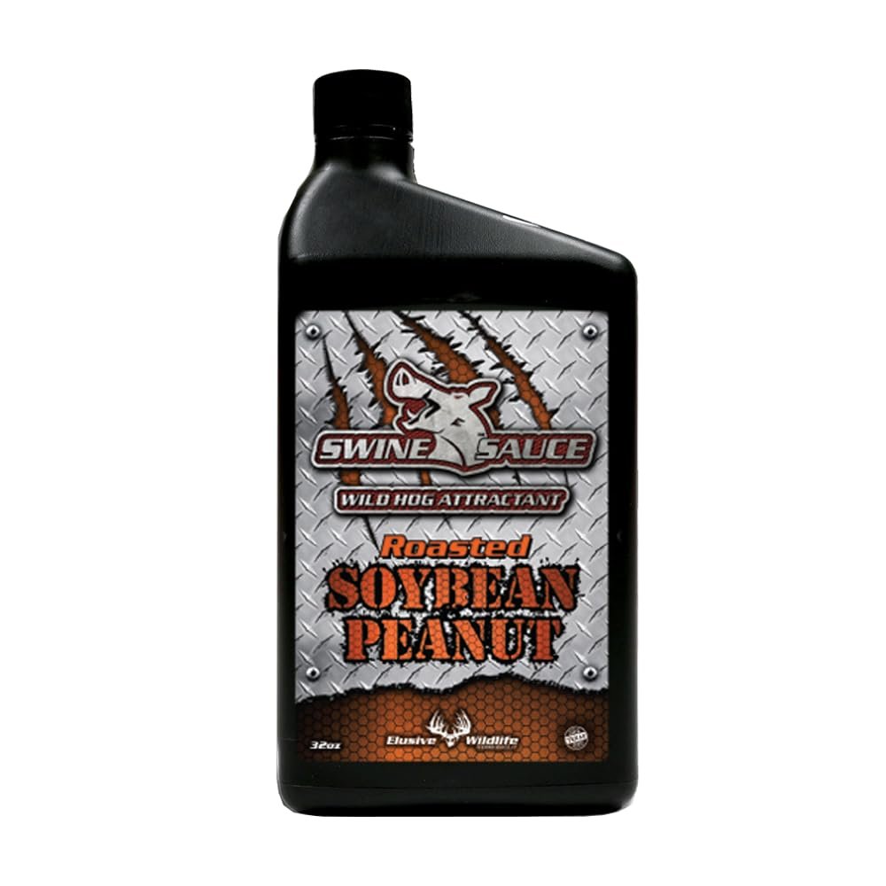 Elusive Wildlife Swine Sauce Soybean and Peanut Attractants Premium Hunting Gear for Wild Hogs - 32 oz Concentrated Blends: Roasted Peanut, Day Old Donut, Extreme Strawberry