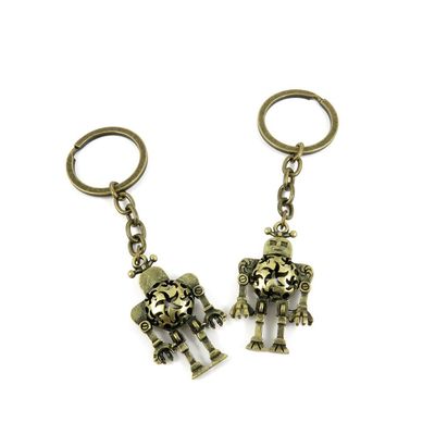 10 Pieces Fashion Jewelry Keyring Keychain Door Car Key Tag Ring Chain Supplier Supply Wholesale Bulk Lots Z5YQ2 Hollow Robot