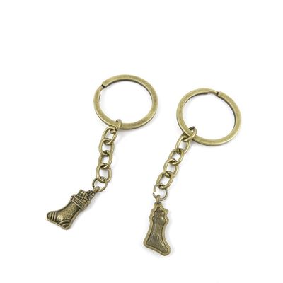 4044 Charms 50 Pieces Fashion Jewelry Keyring Keychain Door Car Key Tag Ring Chain Supplier Supply Wholesale Bulk Lots K5JQ9 Xmas Socks