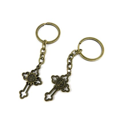 30 Pieces Fashion Jewelry Keyring Keychain Door Car Key Tag Ring Chain Supplier Supply Wholesale Bulk Lots I4NM7 God Latin Cross