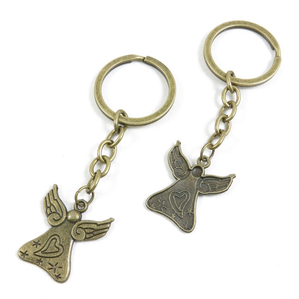 4044 Charms 40 Pieces Fashion Jewelry Keyring Keychain Door Car Key Tag Ring Chain Supplier Supply Wholesale Bulk Lots T0UN7 Angel