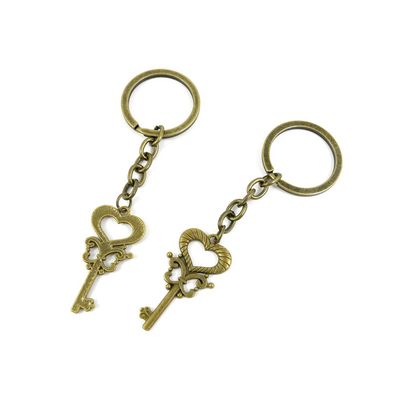 20 Pieces Fashion Jewelry Keyring Keychain Door Car Key Tag Ring Chain Supplier Supply Wholesale Bulk Lots A6YA9 Heart Skeleton Key