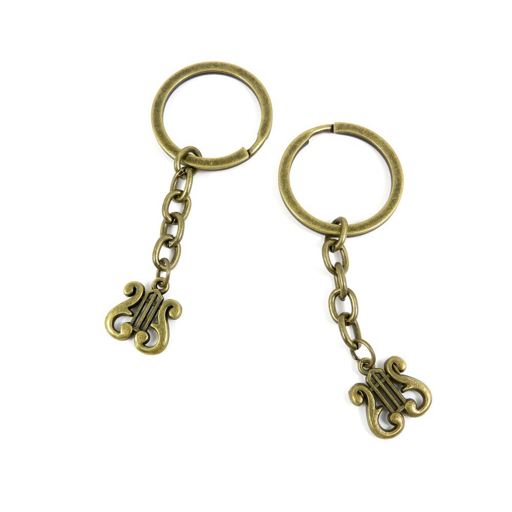 40 Pieces Fashion Jewelry Keyring Keychain Door Car Key Tag Ring Chain Supplier Supply Wholesale Bulk Lots W2CA8 Harp
