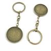 15 Pieces Fashion Jewelry Keyring Keychain Door Car Key Tag Ring Chain Supplier Supply Wholesale Bulk Lots J2UX9 Double Sided Round Cabochon Frame Base view 1
