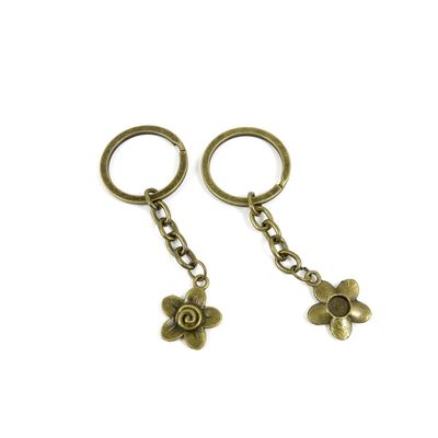 4044 Charms 40 Pieces Fashion Jewelry Keyring Keychain Door Car Key Tag Ring Chain Supplier Supply Wholesale Bulk Lots V5QB0 Flower
