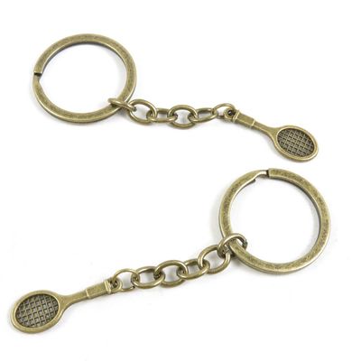 50 Pieces Fashion Jewelry Keyring Keychain Door Car Key Tag Ring Chain Supplier Supply Wholesale Bulk Lots E2HH2 Tennis Racket