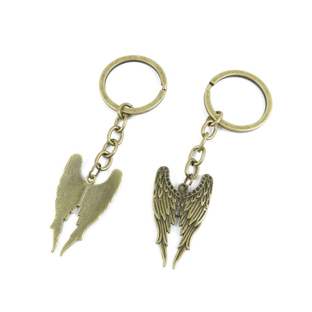 10 Pieces Fashion Jewelry Keyring Keychain Door Car Key Tag Ring Chain Supplier Supply Wholesale Bulk Lots S0BB6 Angel Wings