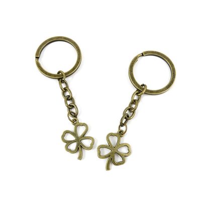 20 Pieces Fashion Jewelry Keyring Keychain Door Car Key Tag Ring Chain Supplier Supply Wholesale Bulk Lots L1GE7 Lucky Clover Leaf